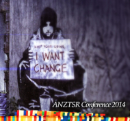 Banksy image of 'beggar' with banner saying "I want change!"